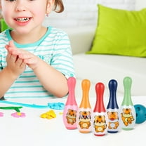 bxhwj Mini Bowling Game Set for Kids, 8 Piece Portable Indoor Outdoor Play Educational Motor Skills Activity Party Favor Gift for Boys Girls Children