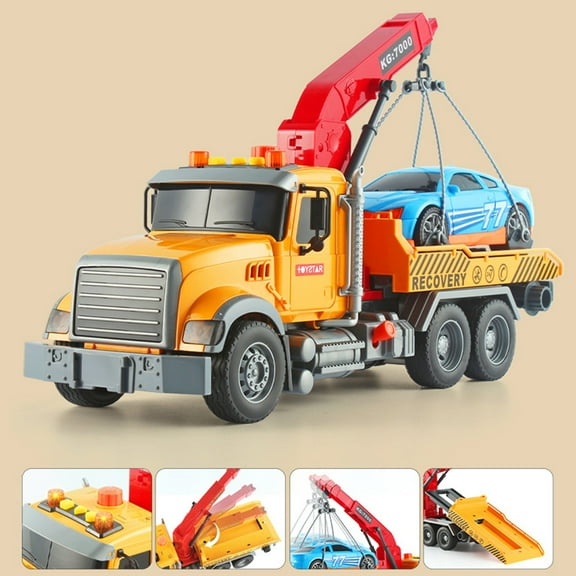 bxhwj Kids Construction Fire Truck Toy with Spray Function, Inertia Power Bulldozer Dump Vehicle, Realistic Sound Effects, Educational Engineering Car Gift for Boys Girls Ages 3+