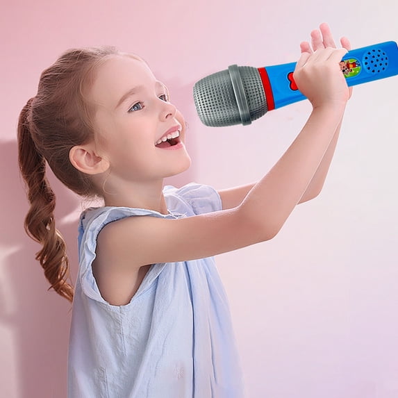 bxhwj Kids Karaoke Microphone Toy with Echo and LED Lights, Children's Singing Microphone Electronic Musical Toy, Pretend Play Role Play Birthday Party Gift for Toddlers