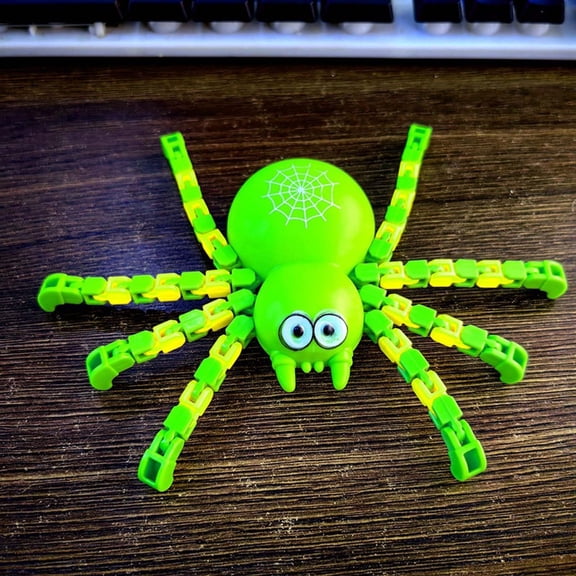 bxhwj Mechanical Spider Fidget Toy, Transformable Stress Relief Chain Toy, DIY Splicing Sensory Toy for Kids, Creative Party Favor Gift, Fun Halloween Fidget Toy for Boys