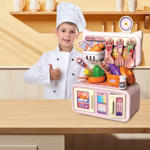bxhwj Mini Tiny Kitchen to Play with Dolls Plastic Pretend Kitchen Playset for Cooking, Toddler Playset for Children, Play Kitchen Set, Kid Kitchen Play Set