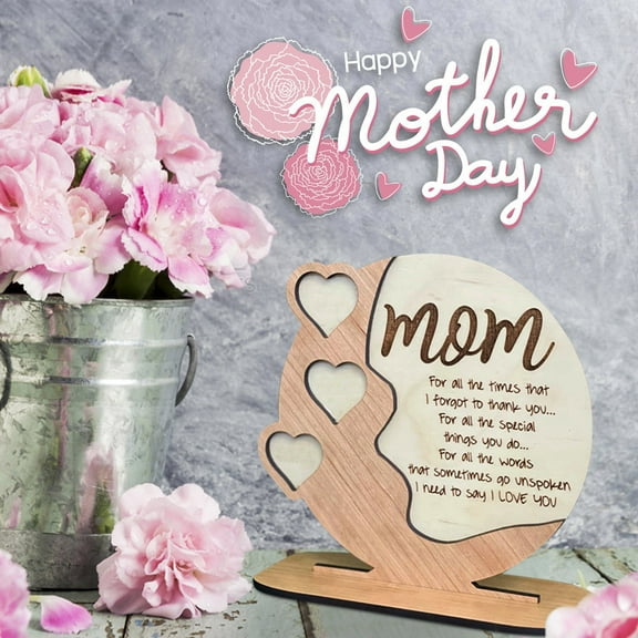 bxhwj Mother’s Day Wooden Decor, Personalized Wooden Mother’s Day Gift with Detachable Pieces, Customizable Keepsake for Mom, Heartfelt Home Decor for Birthday, Anniversary & Appreciation