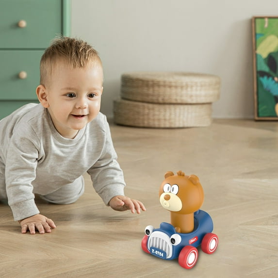 bxhwj Push and Go Toy Car, Early Education Crawling Vehicle for Babies, No Battery Needed Press Action Design, Educational Gift for Infants Toddlers Ages 0-3 Years Old