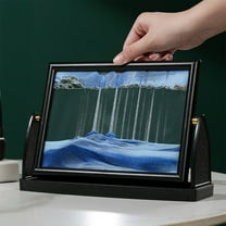 bxhwj Rotating 3D Sandscape Art - Dynamic Sand Mirage Decoration for Home/Office - Mesmerizing Motion, No Batteries Needed - Stress Relief, Zen Desk Decor, Unique Gift