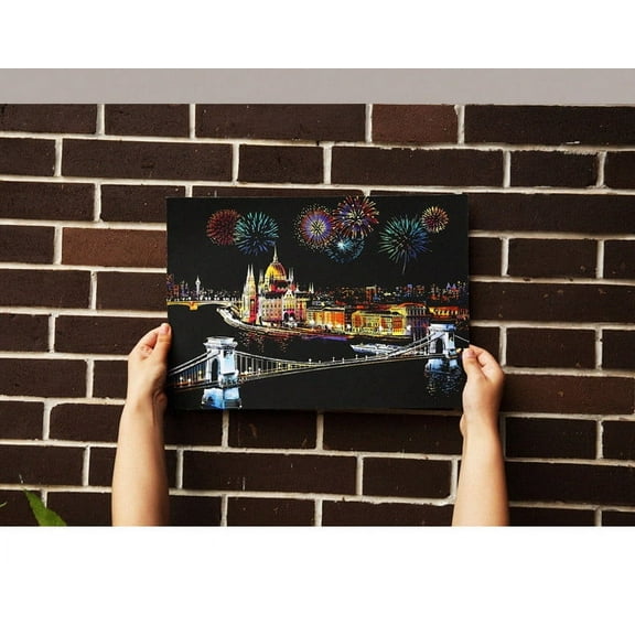 bxhwj Scratch Art City Postcards - DIY Night Scene Painting Kit for Kids & Adults - Stress Relief Creative Activity for Home Decor & Gifts