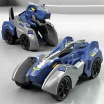 bxhwj Transform Toy Car, 2-in-1 Dinosaur to Vehicle Conversion Model, No Battery Friction-Powered Action Figure, Assembly Learning Gift for Kids Ages 4-8, Blue Dino Truck for Boys Girls