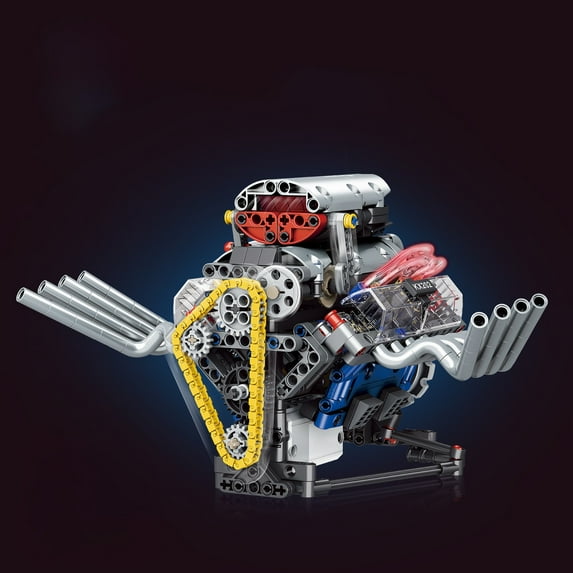 bxhwj V8 Engine Model Building Kit – 715-Piece DIY Mechanical Assembly, Remote Control & App-Enabled, Educational Assembly Toy – Gift for Adults/Kids, Home & School Science Project