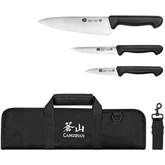 by Cangshan | P2 Series 1020113 Swedish 14C28N Steel 4-Piece Starter Knife Bag Set$$Home Decor, Kitchen, & Other