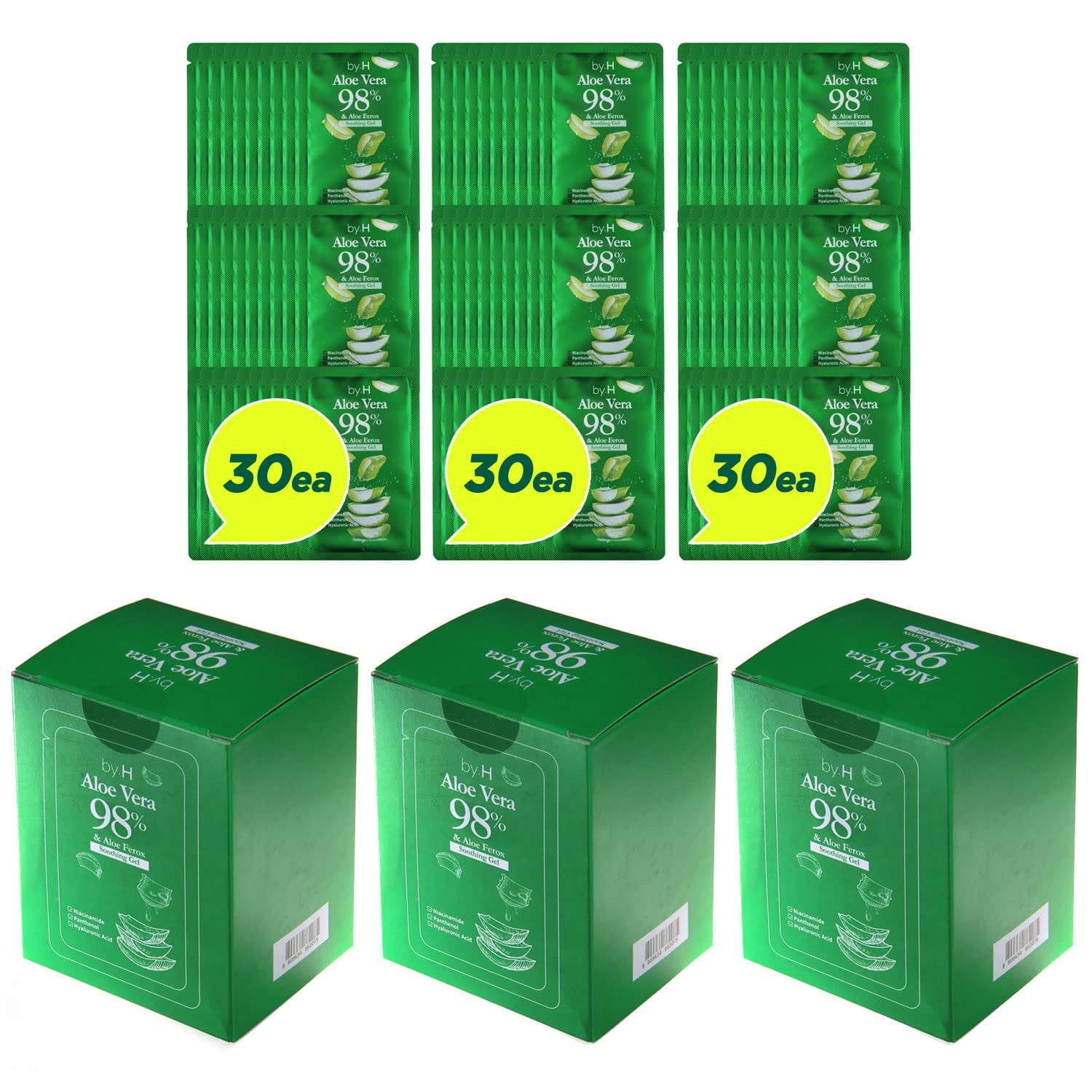 by.H Organic Aloe Vera Soothing GelNatural Moisturizer for Skin, Hair