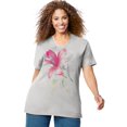 thumbnail image 1 of by Hanes Women's Plus Size Printed Short Sleeve V-neck T Shirt, 1 of 2