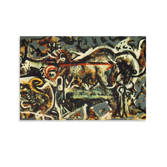 by Jackson Pollock Painting Poster Artworks Canvas Poster Room Aesthetic Wall Art Prints Home Modern Decor Gifts 16x24inch(40x60cm)