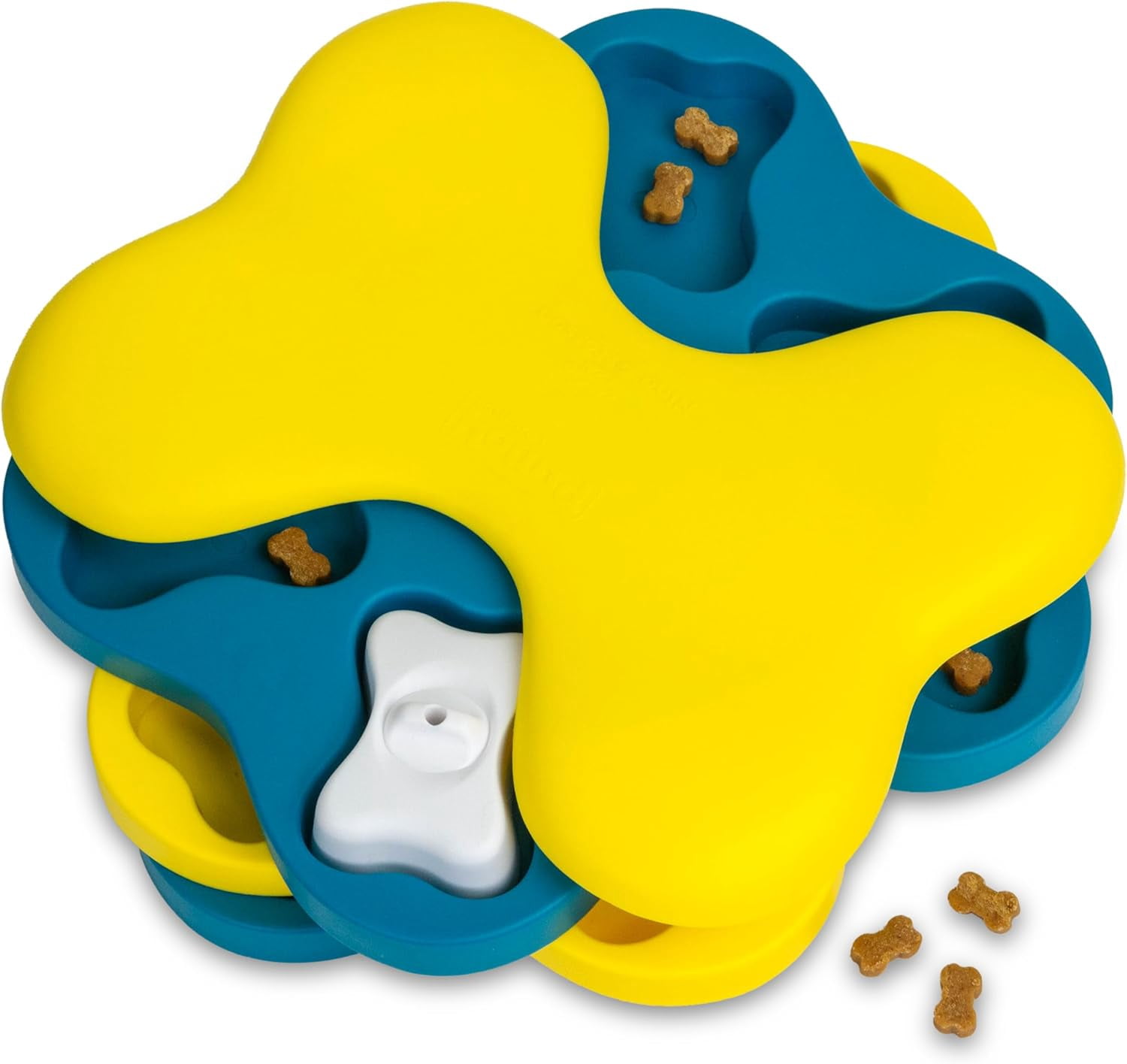 by Nina Ottosson Dog Tornado Treat Puzzle Dog Toy, Level 2 Intermediate, Blue