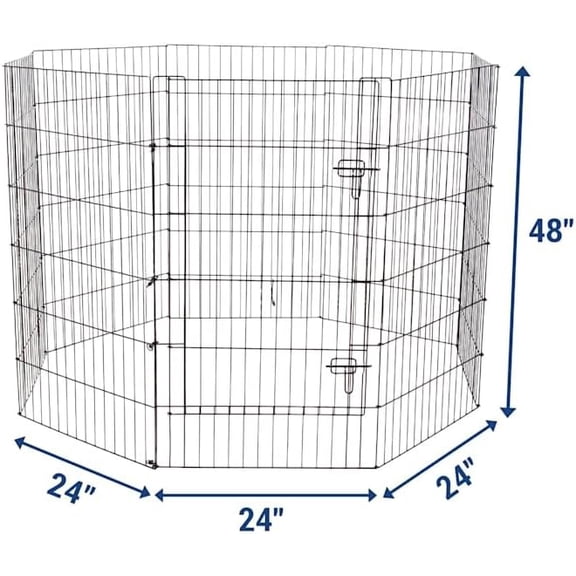 by Petco Foldable Indoor Outdoor Pet Exercise Pen Black Without Feet 48 H