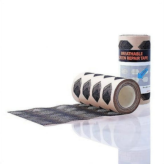 by.RHO Breathable Screen Repair kit 4" x 80" for Window Screen, Patio Screen, screend Door, etc. (Black)