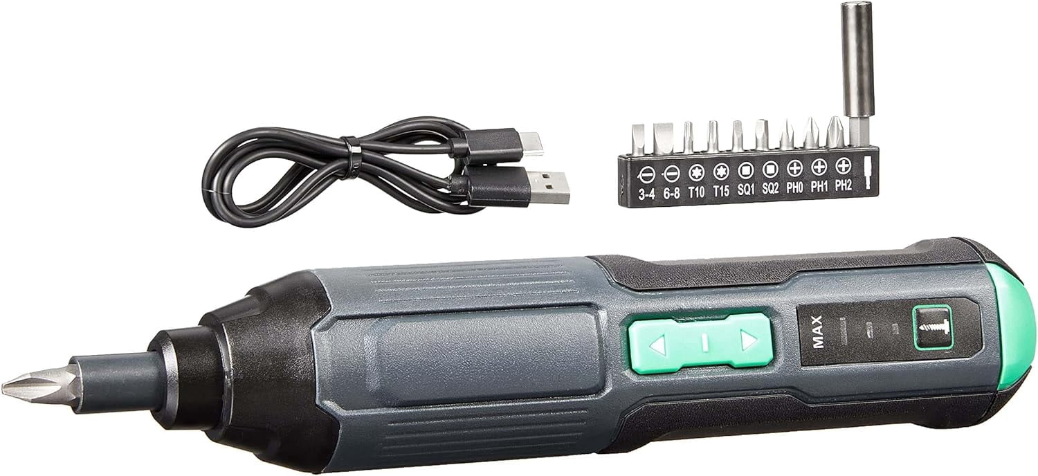 by SKIL 4V Cordless Stick Screwdriver with 10-Piece Bit Set, USB Cable, LED Light, 3 Torque Settings