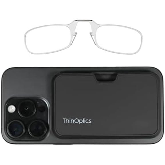 by ThinOptics Slim Reading Glasses with Case that Sticks to Your Phone - Ultra-Thin Armless Pocket Readers