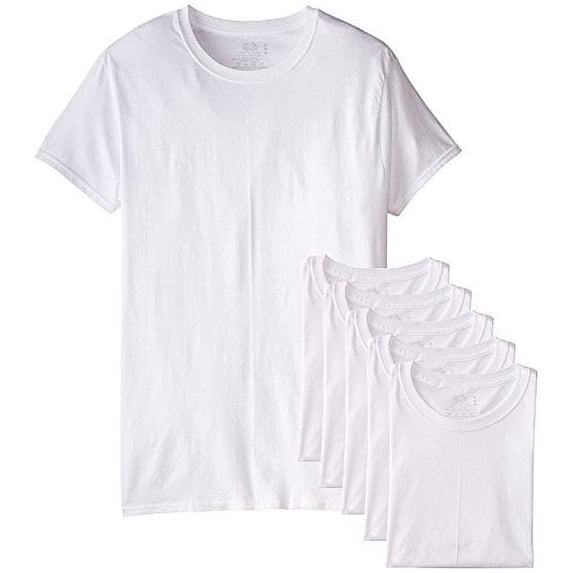 byFruit of the Loom Fruit of The Loom Men's 6-Pack Stay Tucked Crew T-Shirt (White, XX-Large/50"- 52" Chest)