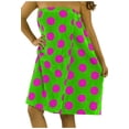 thumbnail image 1 of byLora Polka Dotted Terry Women Cover Up - S/M, Fuchsia Lime, 1 of 1