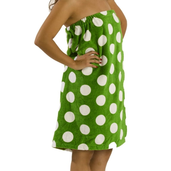 byLora Terry Bath Wrap for Women, Ladies - One Size, Apple Green