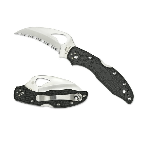 byrd Hawkbill Lightweight Black FRN SpyderEdge Folding Knife