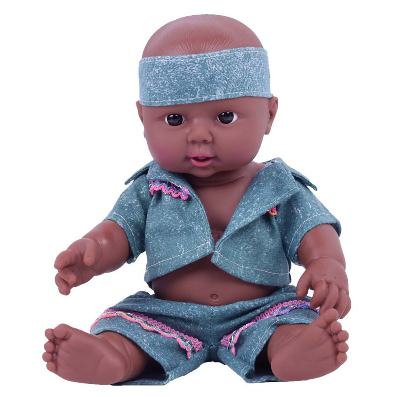 bzkewj 12-Inch Black Baby Doll with Accessories Set - Soft Realistic ...