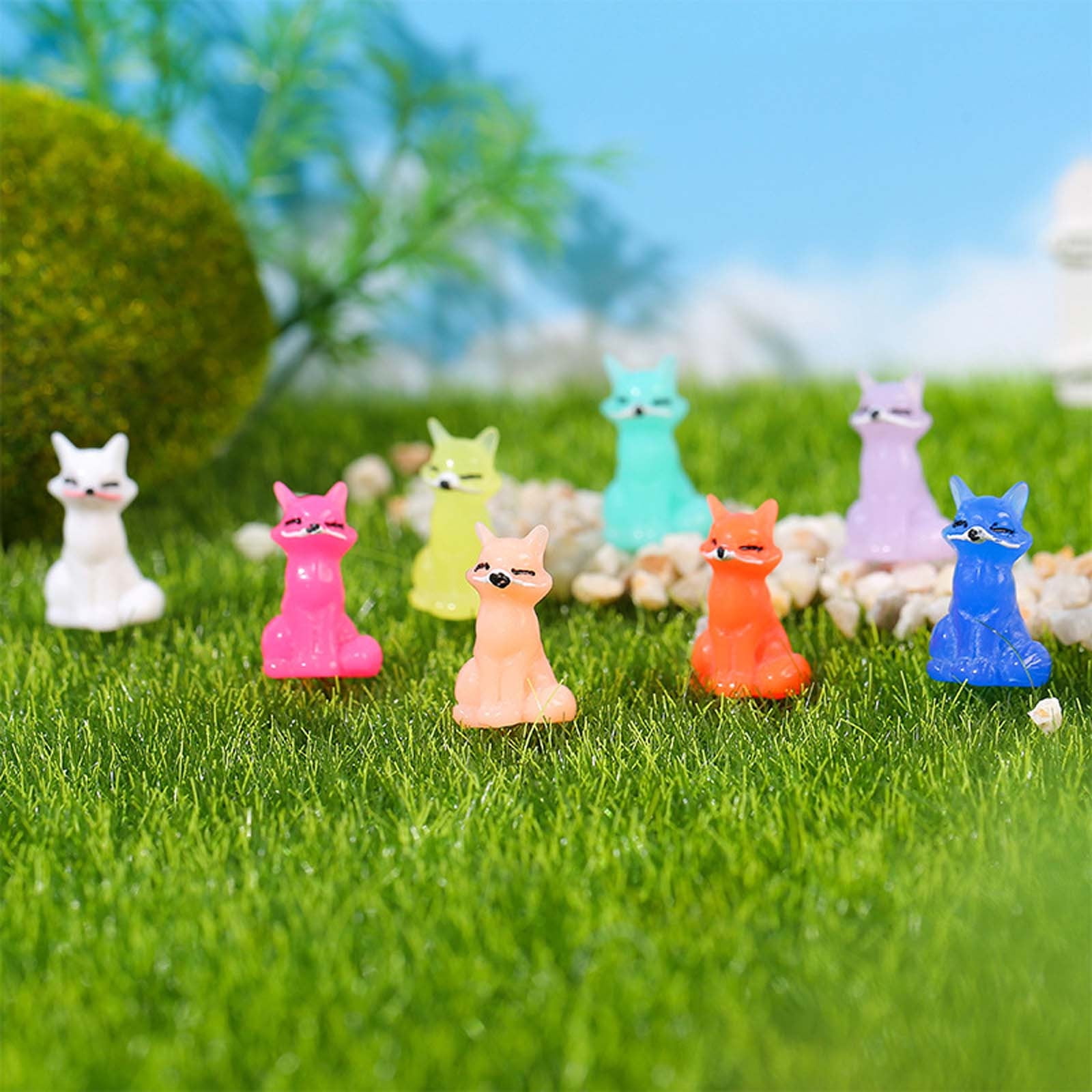 bzkewj-8-Pcs-Mini-Resin-Foxs- bzkewj-8-Pcs-Mini-Resin-Foxs-