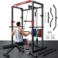 thumbnail image 1 of Allviate Squat Rack for Home Gym,2000lbs Power Rack Squat Machine with LAT Pulldown and More Training Attachments,Weight Rack with Adjustable Pulley System for Full Body Workout,Black, 1 of 9