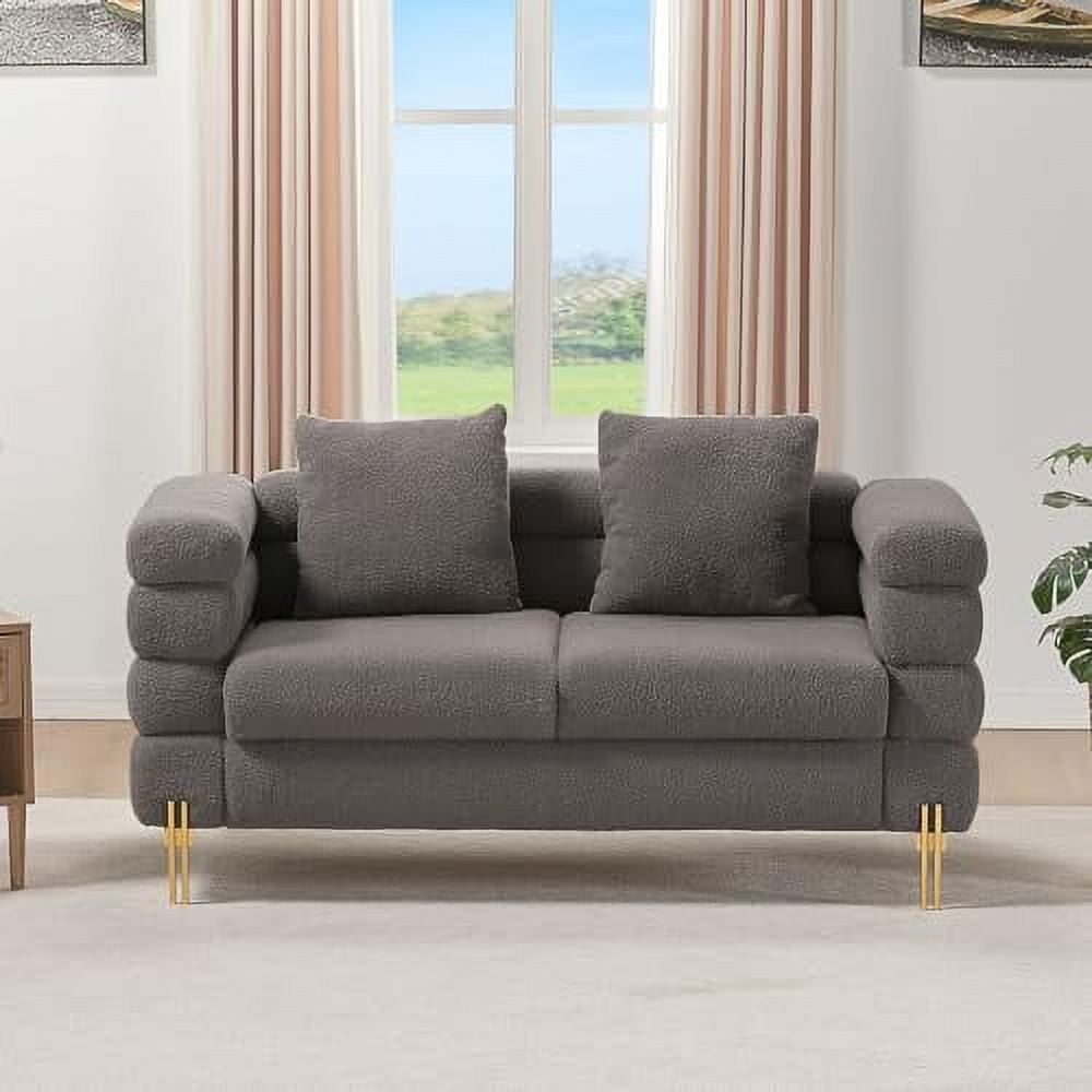 c, 24''Extra Deep Seat Sectional Sofa for Living Room, White Bouclé