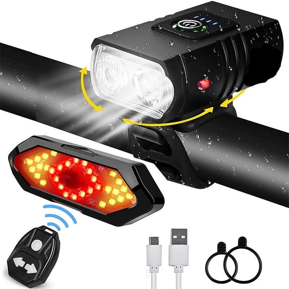 c Bike Light, High Lumens Super Bright Bicycle Light,  USB Rechargeable Bike Headlight & Tail Light Set, Safety Bike Front & Rear Light for Road, Mountain, Night Riding