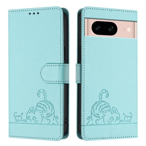 c Cartoon Flip Leather Phone Case For Google Pixel 9 Pro XL 9Pro Pet Cat Print Card Shockproof Phone Cover For Google Pixel 8A 8 pro 8 7A 7Pro 7 / 6A 6 Pro 6 Etc.