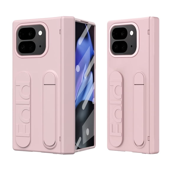 c For Google Pixel 9 Pro 10 Pro Fold Case with Wrist Strap, All-Inclusive Hand Strap Case with Kickstand Hinge Protection Screen Protector Raised Edge Protective Cover