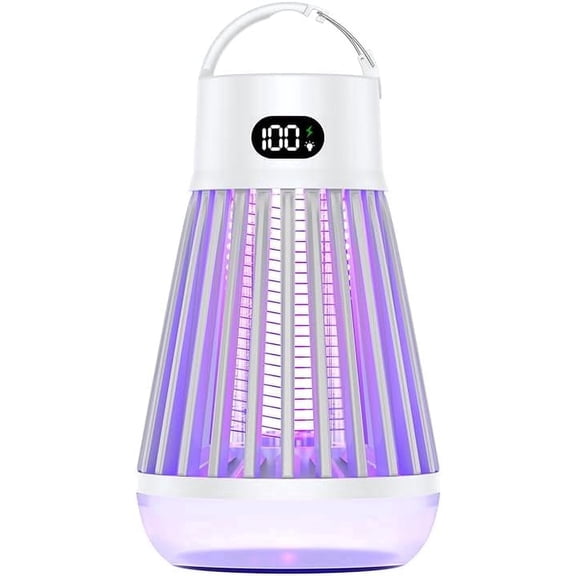 c Portable Bug Zapper, Indoor & Outdoor, Cordless Rechargeable Mosquito Zapper, Hanging Hook, 1500V High Voltage, Trap for Fly, Insect, Mosquito & Bugs, Home Garden Patio Backyard
