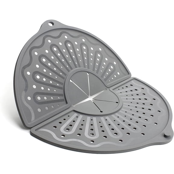 c Silicone Splatter  Foldable Splash Guard, Multi-Use Grease Splatter Guard/Trivet Mat, Non-Stick Oil Splatter Guard, Dishwasher Safe, BPA Free, (1pcs-Gray)