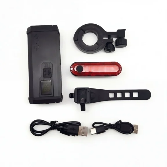 c Super Bright Bike Lights for Night Riding 4800 Lumen,Usb Rechargeable Led Bicycle Light with Lcd Display,High Power Waterproof Bike Headlight Front and Rear