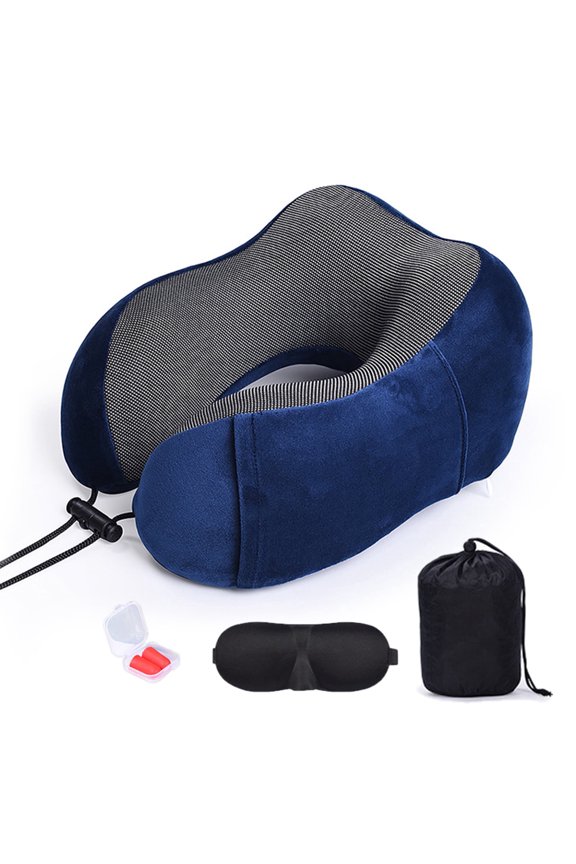 c U-Shaped Pillow With Eyemask Earplugs Storage Bag,Travel Memory Foam Neck Pillow,Adjustables Neck Guard Pillow For Home/Travel