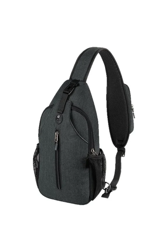 c Unisex Hiking Travel Nylon Sling Bag Cross-Body Shoulder Chest Bag,Black