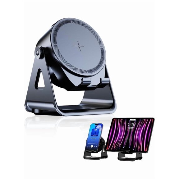 c Wireless Inductive Bluetooth Speaker, 4-in-1 RGB Lighting 360 Degree Rotating Phone Holder, Extra Long Standby Time, Support iOS and Android, Home Office, Birthday Gift