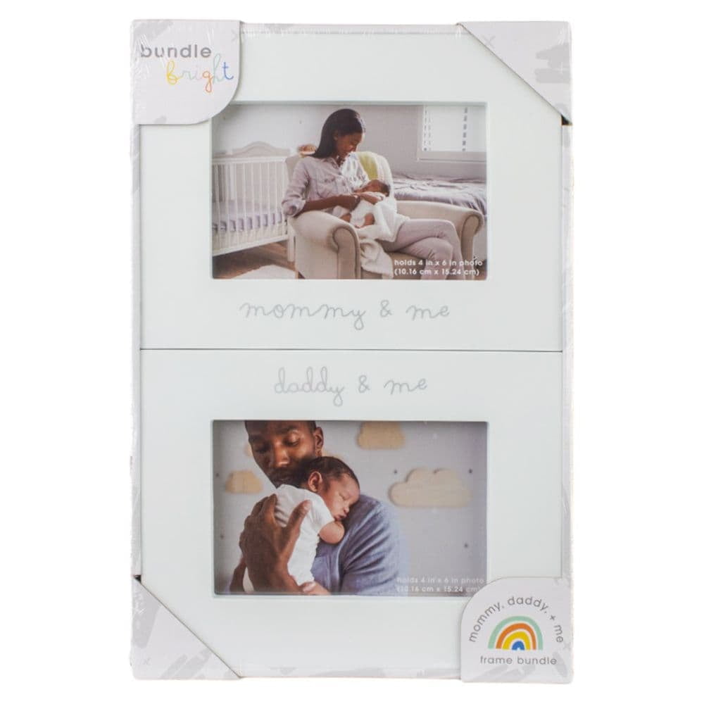 c.r. gibson ''mommy and me'' and ''daddy and me'' baby photo frame set 2 piece, 9'' x 7''