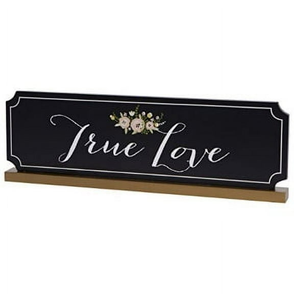 c.r. gibson true love wedding table sign, 14" w x 5" h