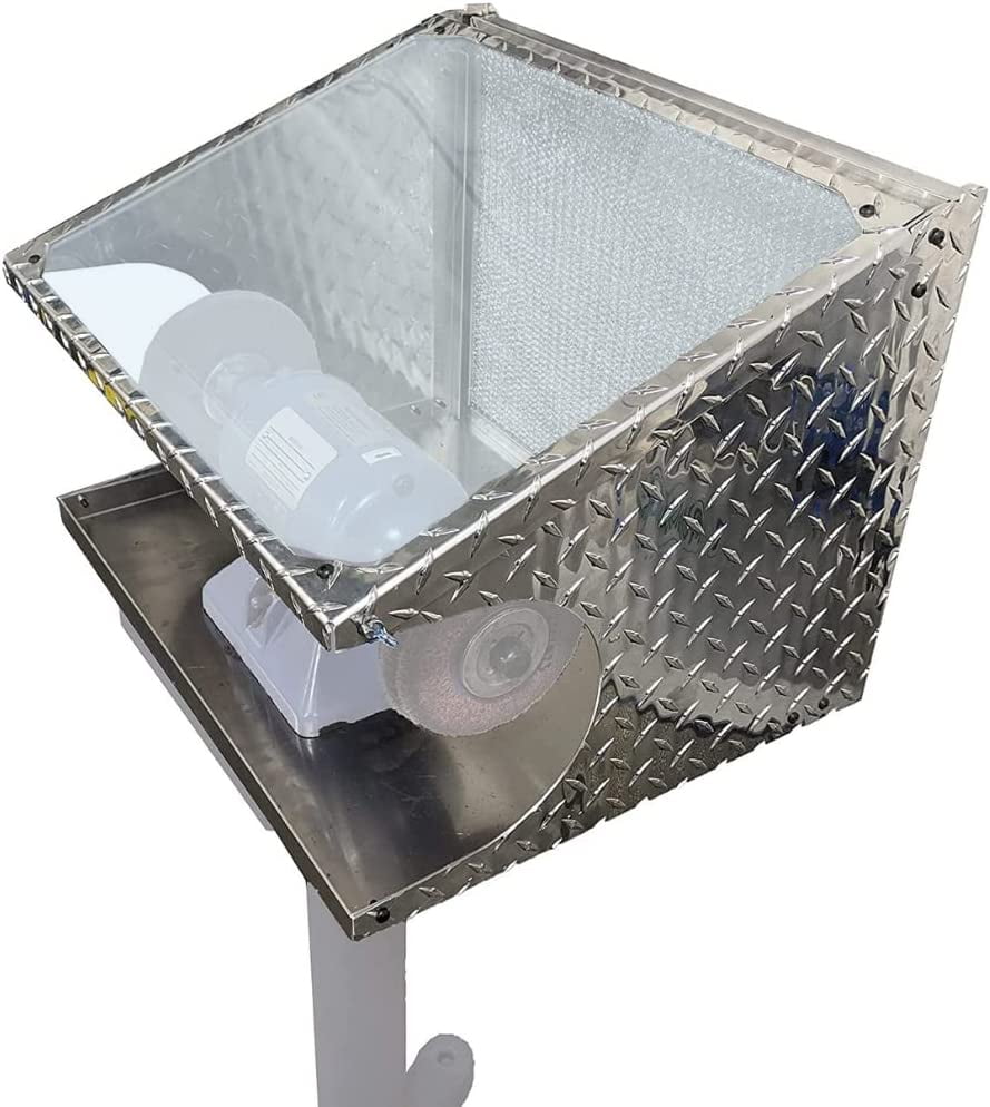 c2M Bench Grinder Aluminum Enclosed Eye Shield Universal Safety Plexiglass Guard for s and