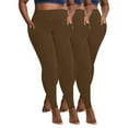 thumbnail image 1 of cFmduc 3 Pack Plus Size Leggings for Women Stretchy Tummy Control Workout Yoga Pant High Waist Opaque Leggings with Pockets XL-5XL, 1 of 7