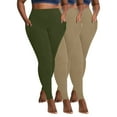 thumbnail image 1 of cFmduc 3 Pack Plus Size Leggings for Women Stretchy Tummy Control Workout Yoga Pant High Waist Opaque Leggings with Pockets XL-5XL, 1 of 7