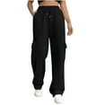 thumbnail image 1 of cFmduc Cargo Pants Women Straight Leg Sweatpants with Pockets Drawstring Elastic High Waist Baggy Workout Sweat Pants Trousers, 1 of 5