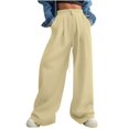 thumbnail image 1 of cFmduc Wide Leg Sweatpants for Women 2025 Trendy Fashion High Waisted Drawstring Lace up Pants Casual Loose Baggy Trousers with Pockets, 1 of 8