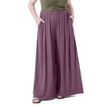 thumbnail image 1 of cFmduc Women Plus Size Casual Wide Leg Long Palazzo Pants High Waist Bagyy Loose Lounge Trousers Solid Color with Pockets, 1 of 7