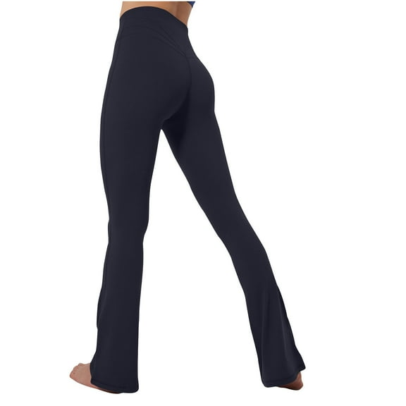 cFmduc Women's Flare Yoga Pants High Waist Tummy Control Casual Bootcut Leggings Butt Lifting Workout Gym Yoga Pants with Side Pockets