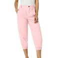 thumbnail image 1 of cFmduc Womens Capri Pants Lightweight Elastic Waist Cropped Baggy Trousers Summer Vacation Beach Pants with Pockets, 1 of 5