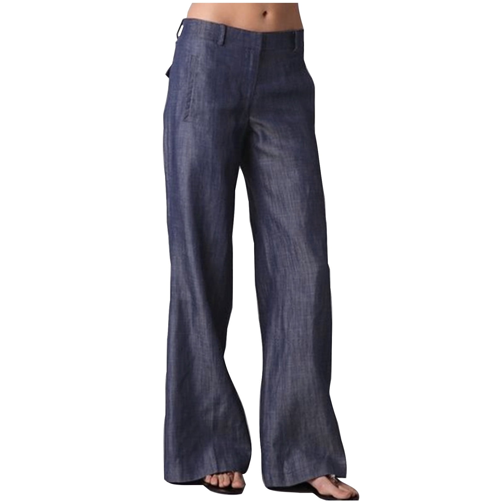 Sleeveless Denim Strappy Wide leg Pants