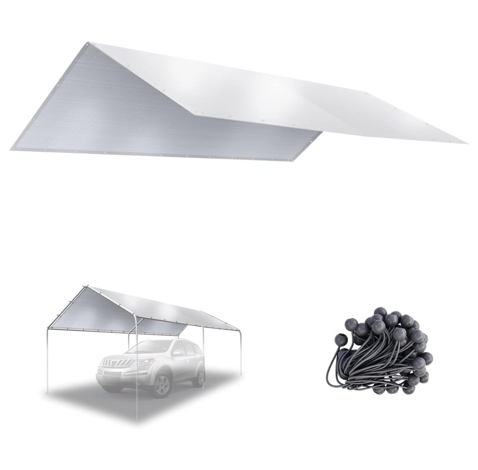 cMinc 10'x20' Carport Replacement Canopy Cover for Tent Car Shelter Top