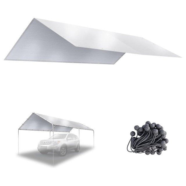cMinc 10'x20' Carport Replacement Canopy Cover for Tent Car Shelter Top